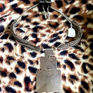 Boho Silver Statement Necklace